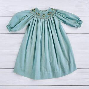 Be Mine Blue Bishop Smocked Dress Size 24m